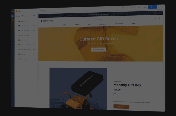 Animation of a user scheduling the release of a component for their Monthly Gift Box product.