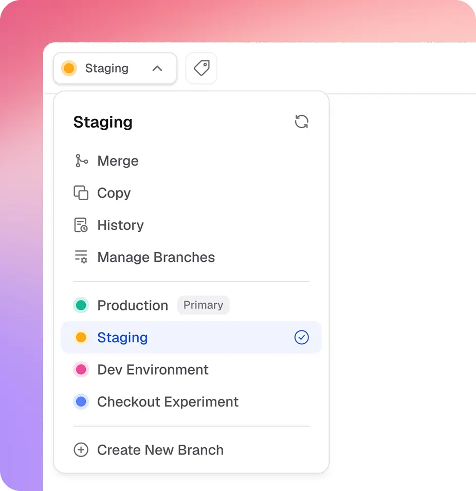 Screenshot showing the branching feature in the Miva admin.