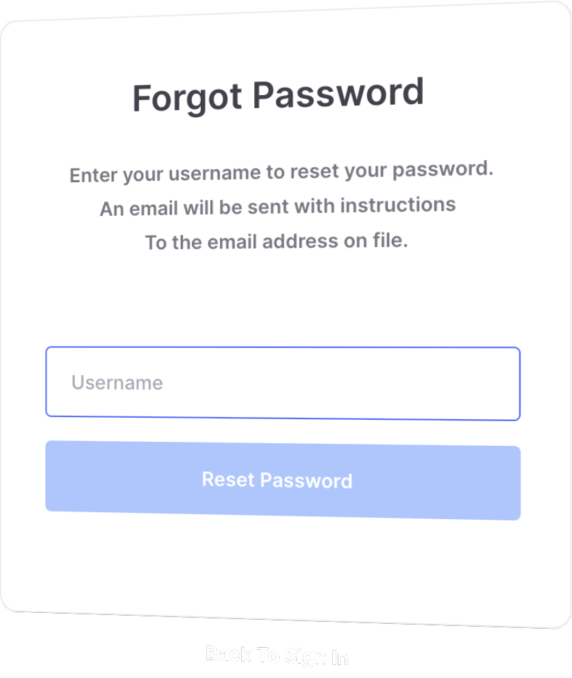 Forgot Password dialogue.