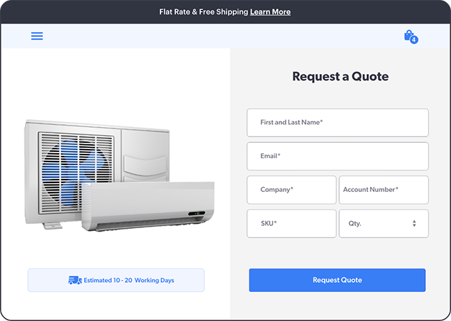 Air conditioner store screenshot.