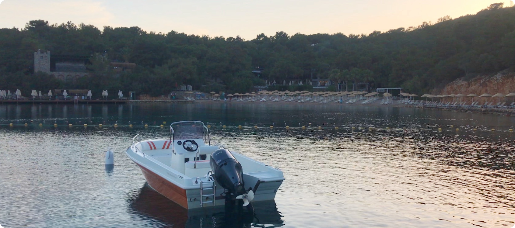 A boat on a lake.