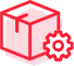 Icon of closed box and a gear.