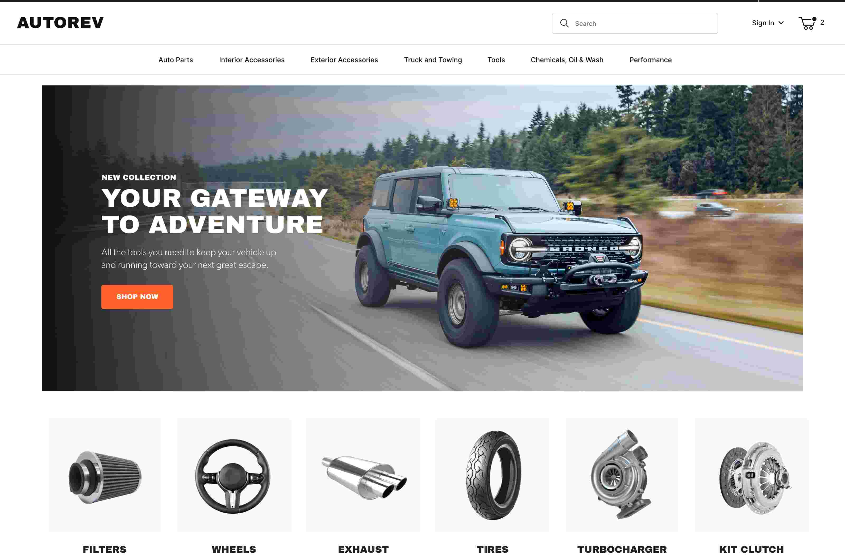 Screenshot of automotive website.