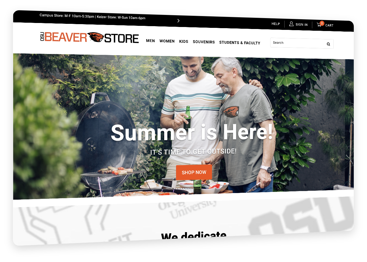 Screenshot of OSU Beaver Store storefront.