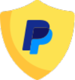 Icon of PayPal P logo on yellow shield.