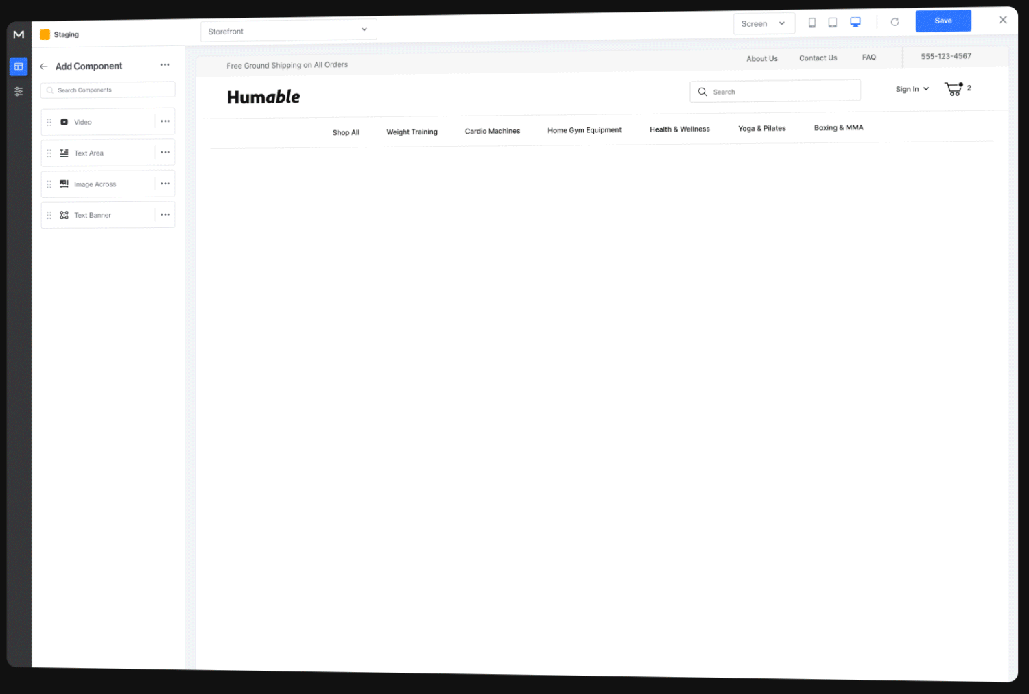 Animation of PageBuilder in admin.