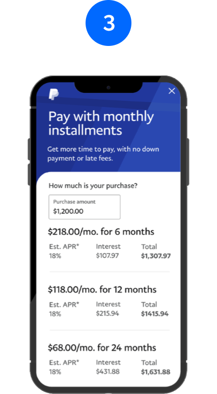 Smartphone showing part of Pay Monthly process.