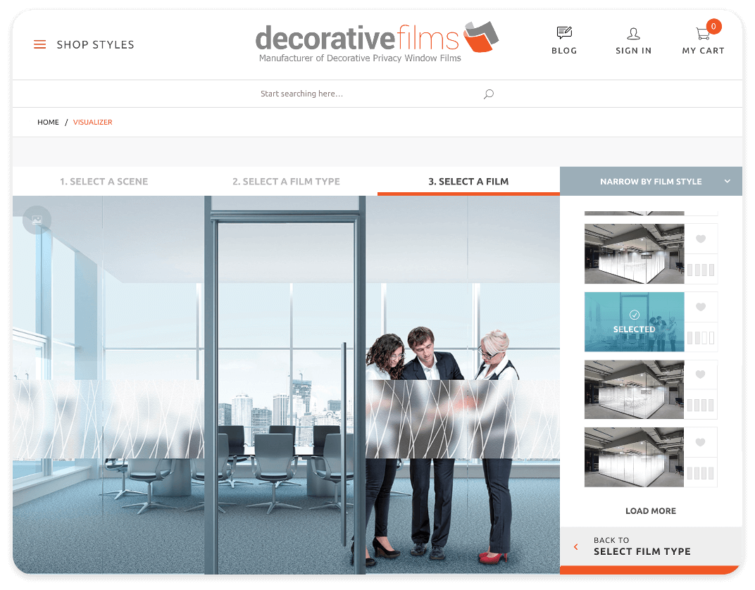 Screenshot of the Decorativefilms.com home page.
