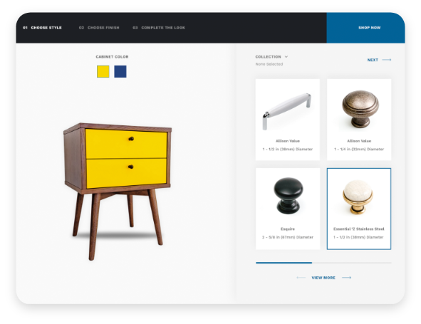 Screenshot of a furniture store product page of a drawer.