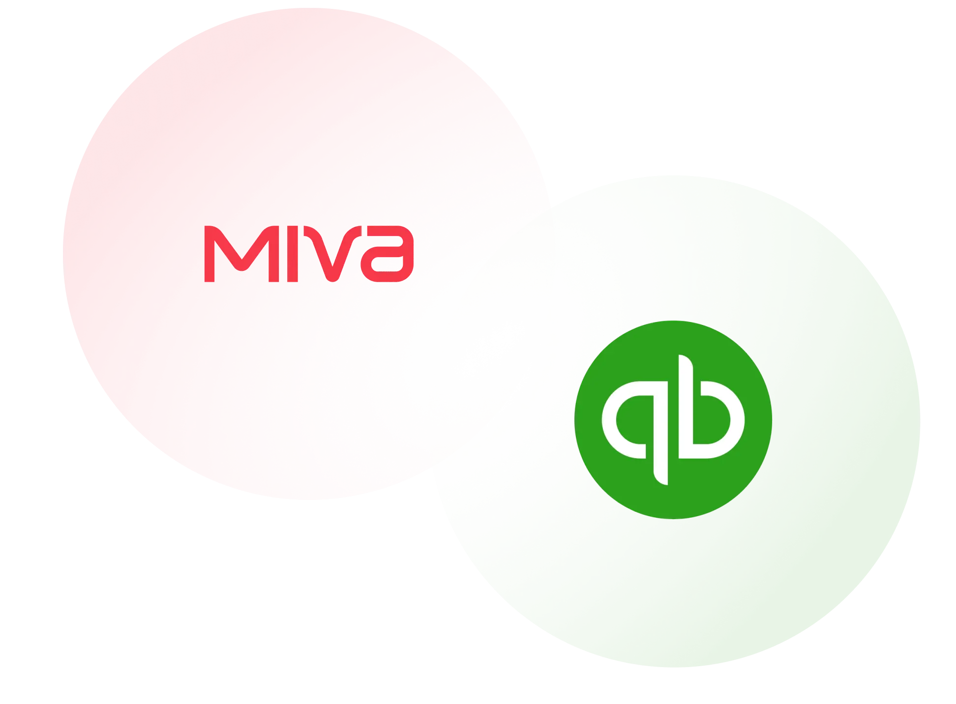 Two spheres interesting, one has the Miva logo and the other has the QuickBooks logo.