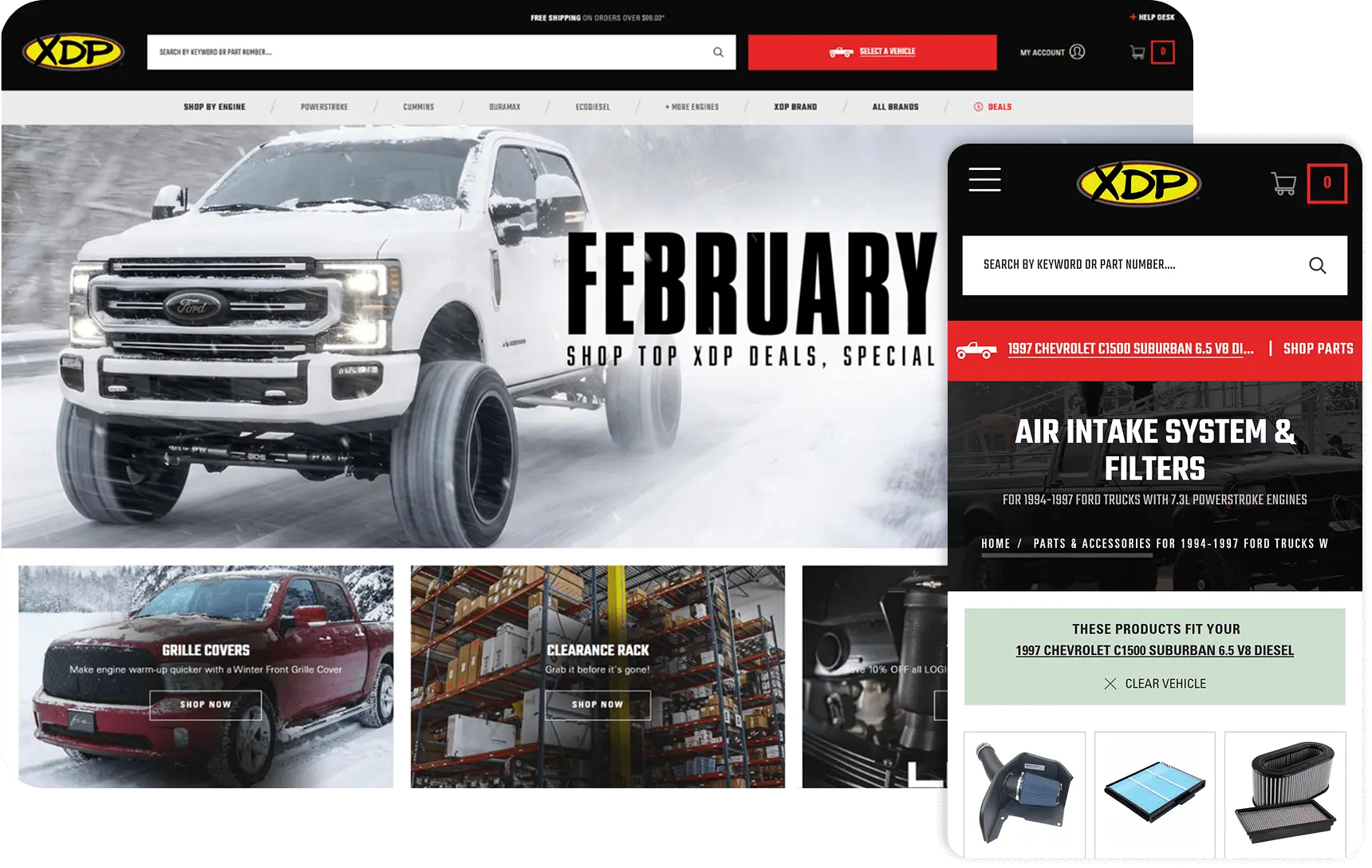 Screenshots of XDP's homepage on both desktop and mobile.